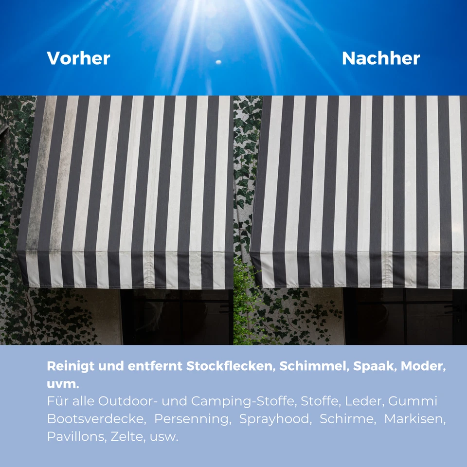 Tento-Clean Stockfleckenentferner Schimmelentferner Outdoorstoffe Zelt Boot 1L - Bild 3 von 4