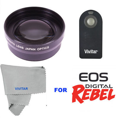 2.2x Telephoto Zoom Lens + REMOTE CONTROL for Canon Rebel EOS T1 T2 T3 T4 T5 T6 
