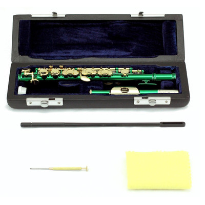 HOLIDAY-SALE!Band Approved SKY Green Piccolo Flute w Gold Keys LIMITED