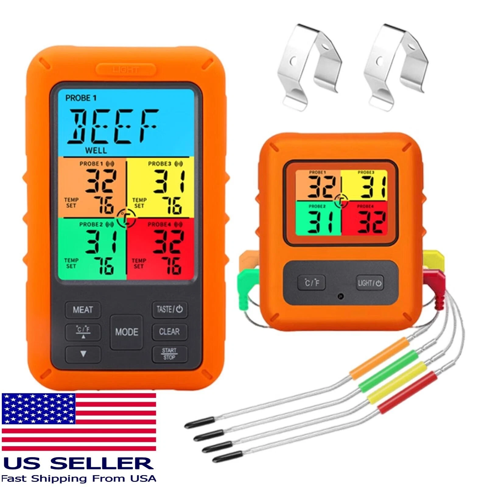 Wireless Meat Smart Thermometer w/ 4 Probes for BBQ Grilling Baking TS-TP40
Opens in a new window or