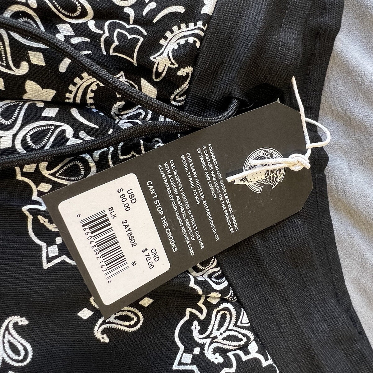 Crooks & Castles Men's Bandana Core Medusa Sweat Shorts in