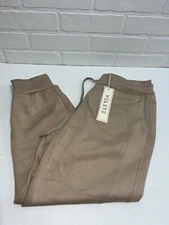 NWT! YELETE Time Flyin' Scuba Capri Joggers - Khaki Brown Size MEDIUM