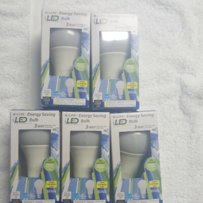 K Lite  LED Energy Saving Bulb Lot 5 3 Way 2700 Soft White Light  New FREE SHIP