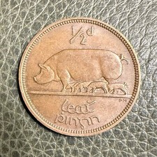 1965 Ireland Republic 1/2 Penny KM# 10