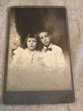 Antique Cabinet Card Photo-Edwardian Brother  Sister Children Portrait-c. 1900