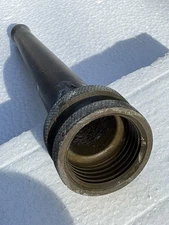 Fire hose or garden hose pressure nozzle. Solid brass. 6" length.