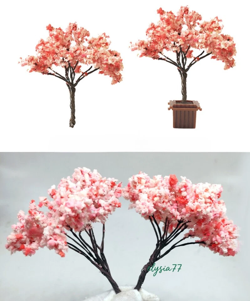 4PC Miniatures Lot Spring Flower Trees HO/OO Scale Garden Plants Scenery Model - Image 2 of 4