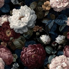 Guvana Dark Floral Peel and Stick Wallpaper Vintage Removable Self Adhesive Wall