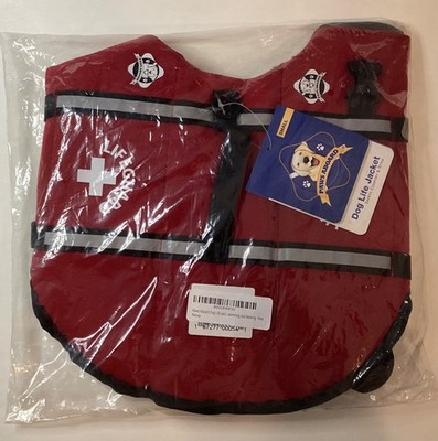 NEW PAWS ABOARD SMALL RED NEOPRENE DOG LIFE JACKET NO. R1300 15-20 LBS. 7-9 KG