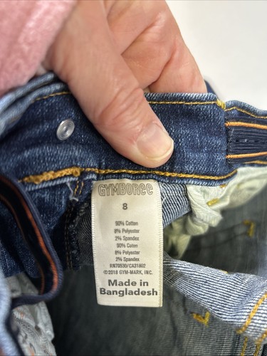 Completo bambina Gymboree (2) pezzi jeans blu dipinto e camicia rosa taglia M 7-8 usato in ottime condizioni - Foto 17 di 17