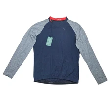 New Velocio  Men's Blue Gray Cycling Long Sleeve Jersey NWT