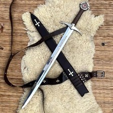 Espada de los Caballeros Templarios Hecha a Mano Coleccionable Espada Decoración de Pared Regalo