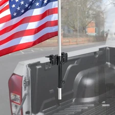 GADFISH No Drilling Side Flag Pole Mount Kit for Truck Bed,Universal Black 