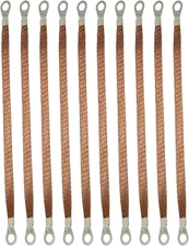 10Pcs 300Mm Braided Ground Strap Automotive Engine Copper Ground Strap Wire with
