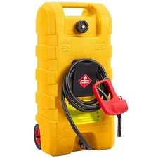 15 Gallon Fuel Caddy Gas Fuel Tank Gas Can with Manual Transfer Nozzle Yellow