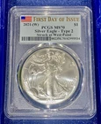 2021-W American Silver Eagle $1 PCGS MS70 “First Day OF Issue” Type 2  .999 Fine