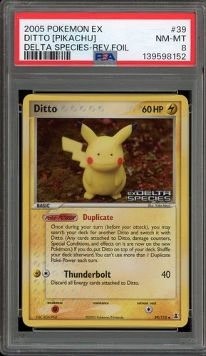 Pokemon Ditto [Pikachu] EX Delta Species Reverse Holo #39 PSA 8