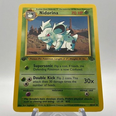 アメリカ購入品 Nidorina Pokemon Nidorina 40/64 - NM - 1999 1st Edition Jungle - Uncommon