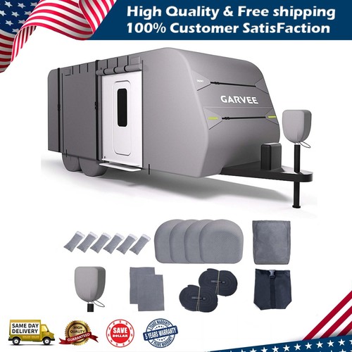 7 Layers Waterproof Anti-UV Travel Trailer RV Cover for Camper Cover 24'-27' ft