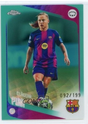 2025 Chrome UEFA Women's Champions League Aqua Wave Refractor Claudia Pina n0c