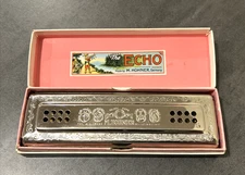 Vintage M. Hohner Echo Harp Harmonica 56 / 96 M 2 C / G Germany with Box