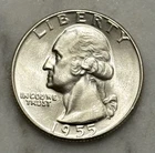 1955-P Washington Quarter - BU - Brilliant Uncirculated - 90% Silver