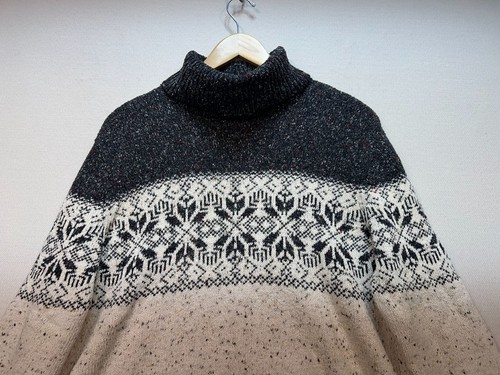 Jenny Buchanan Womens Fair Isle Sweater Knit Size XL Black Cream Cozy - Picture 4 of 11
