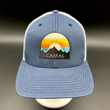 Camas Washington Patch Hat Yupoong The Classics Men Blue Cap White Mesh Snapback