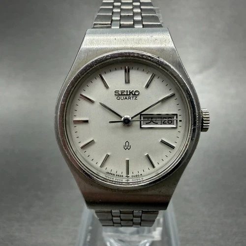 Seiko Watch Women 25mm Silver Dial Silver Tone Daydate 2626-0020 New Battery