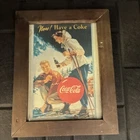 Coca-Cola Framed Vintage Ski Scene Advertising Sign Multi-Color Soda Theme