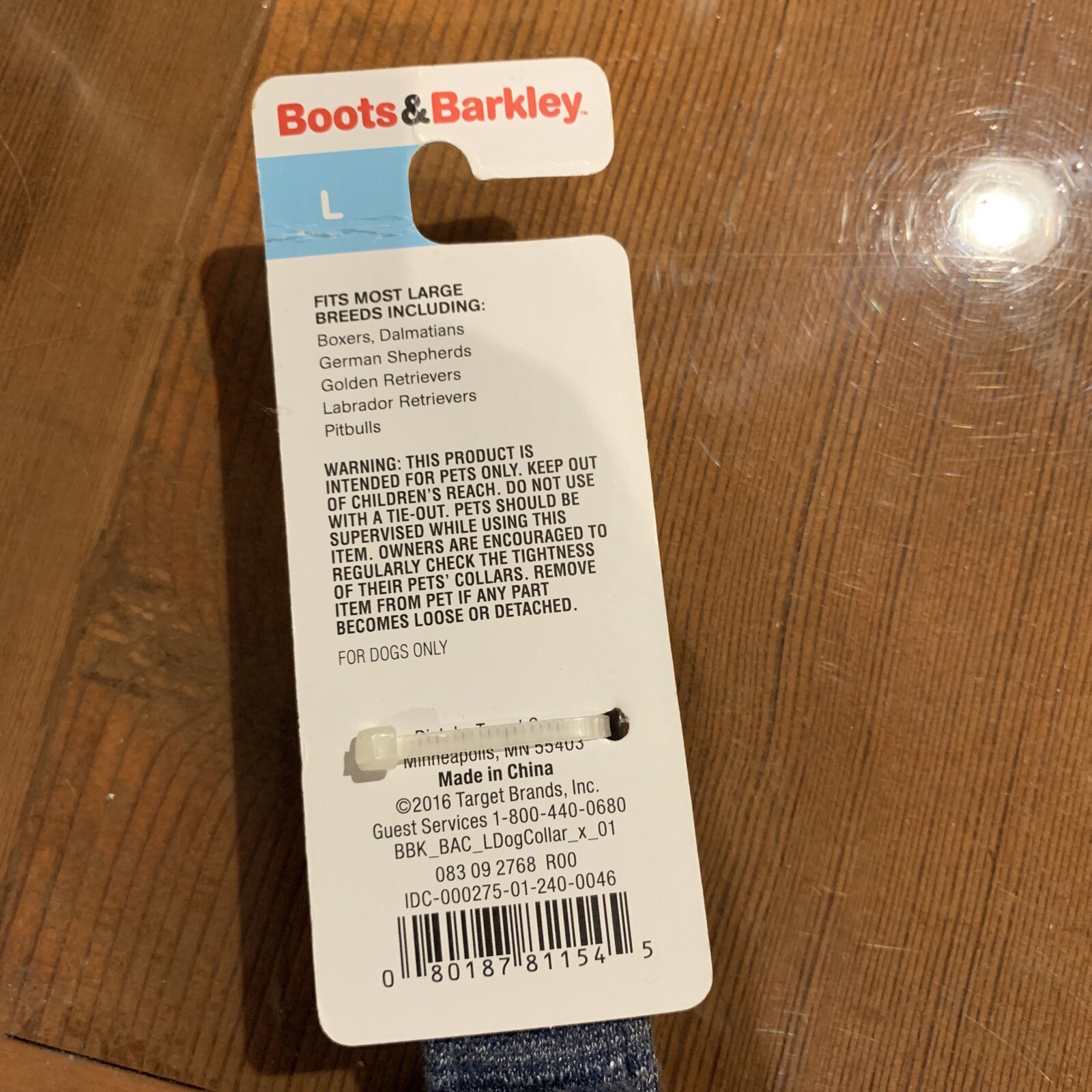 Boots and Barkley DOG COLLAR Blue Navy Striped Large (L) BRAND