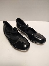 EUC Dance Tap Shoes Black Shiny Size 1 Girls Youth Freestyle by Danskin Company