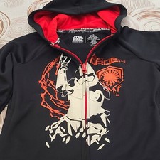 BOYS STAR WARS SIZE 6 GLOW-IN-THE-DARK STORM TROOPER BLK JACKET  F403