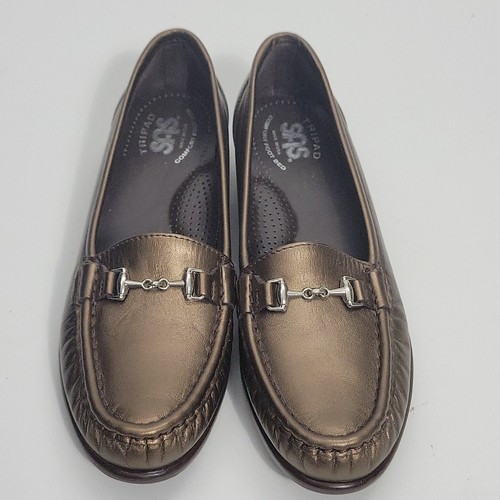 Sas Tripad Comfort Foot Bed Gold Metallic Moc Loafers. 7 S - Picture 6 of 12
