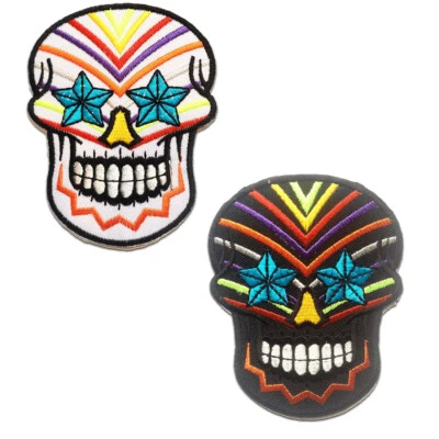 CATCH THE PATCH Aufnäher / Bügelbild - Totenkopf Skelett - Farbe auswählbar - 7.2 x 9 cm