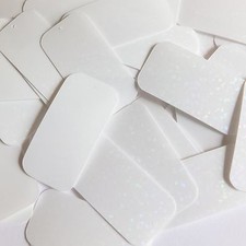 Rectangle Sequin 1.5" White Crystal Hologram Glitter Sparkle Couture Paillettes