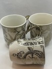 222 Fifth Adelaide Hawthorne Ceramic Gold Coffee Tea Mugs Cups Set of 3