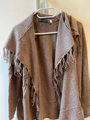 100 % Kashmir ausgefallene Jacke mit Fransengröße L Neu  Neu Cashmere - Bild 1 von 4