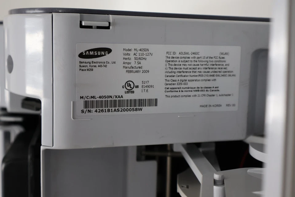 Samsung ML-4050N Monochrome Laser Workgroup Printer 451 Pages USB & Power Cables - Image 2 of 4