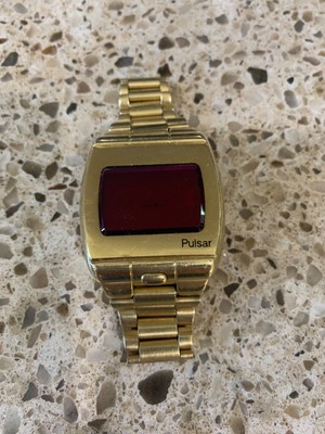 gold electronic watch