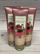 x3 Bath  Body Works Sweet Petal Pound Cake Ultimate Hydration Body Cream