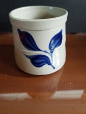 3 inch Williamsburg Pottery Salt Glaze Stoneware Crock Cobalt 