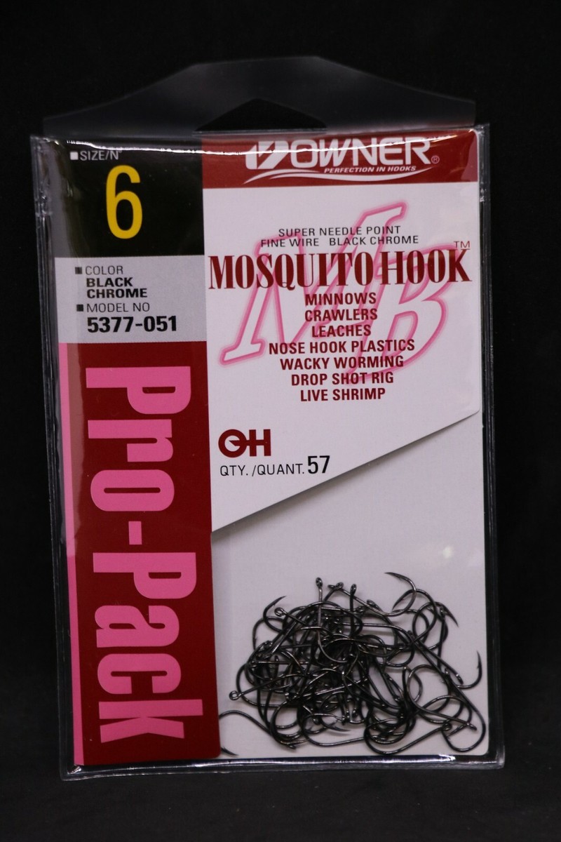 OWNER Mosquito Bait Hooks Pro Pack 5377-051 Size 6 - Black