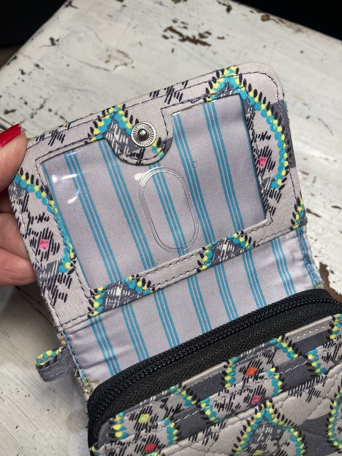 Vera Bradley Iconic RFID Card Case Mini Trifold Walle… Gem