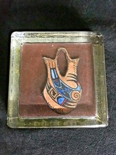 Vintage Southwestern Glass Paperweight with Wedding Vase