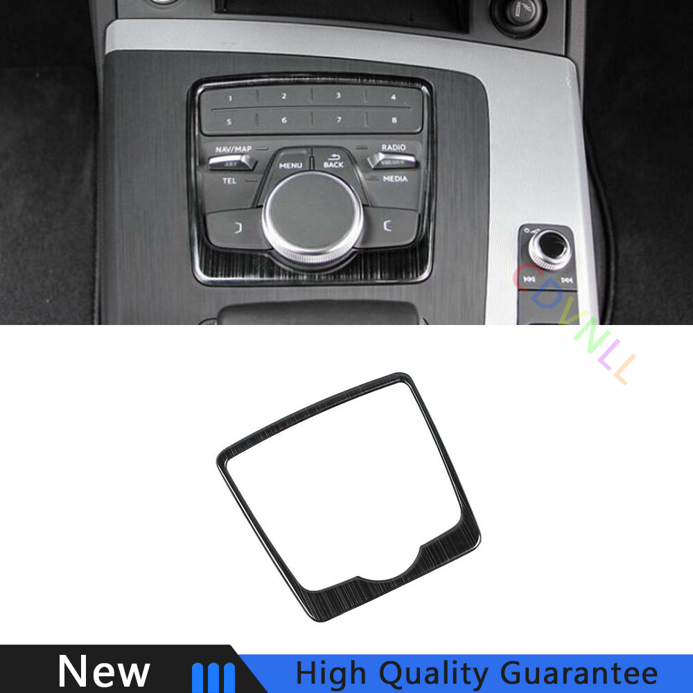 Fit For Audi Q5 2018-2021 Black Titanium Central Console Multimedia Frame Trim