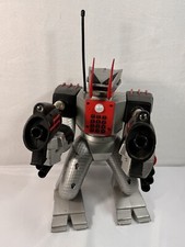 CommandoBot 3 MGA Entertainment RC Robot Red Silver Tested Works NO REMOTE