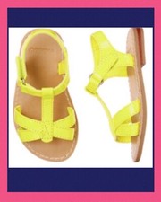NWT 7 Gymboree PAINTING PALS Bright YELLOW SANDALS SHOES faux Patent Leather