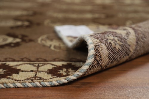 Natural Color Brown Wool Hand-knotted Traditional Tribal Paisley Area Rug 5x9 - Picture 17 of 19