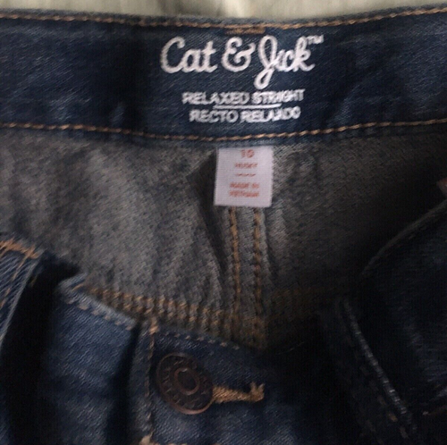 CAT & JACK Relaxed Straight Jeans size 10 Husky Boys Blue - Picture 4 of 6